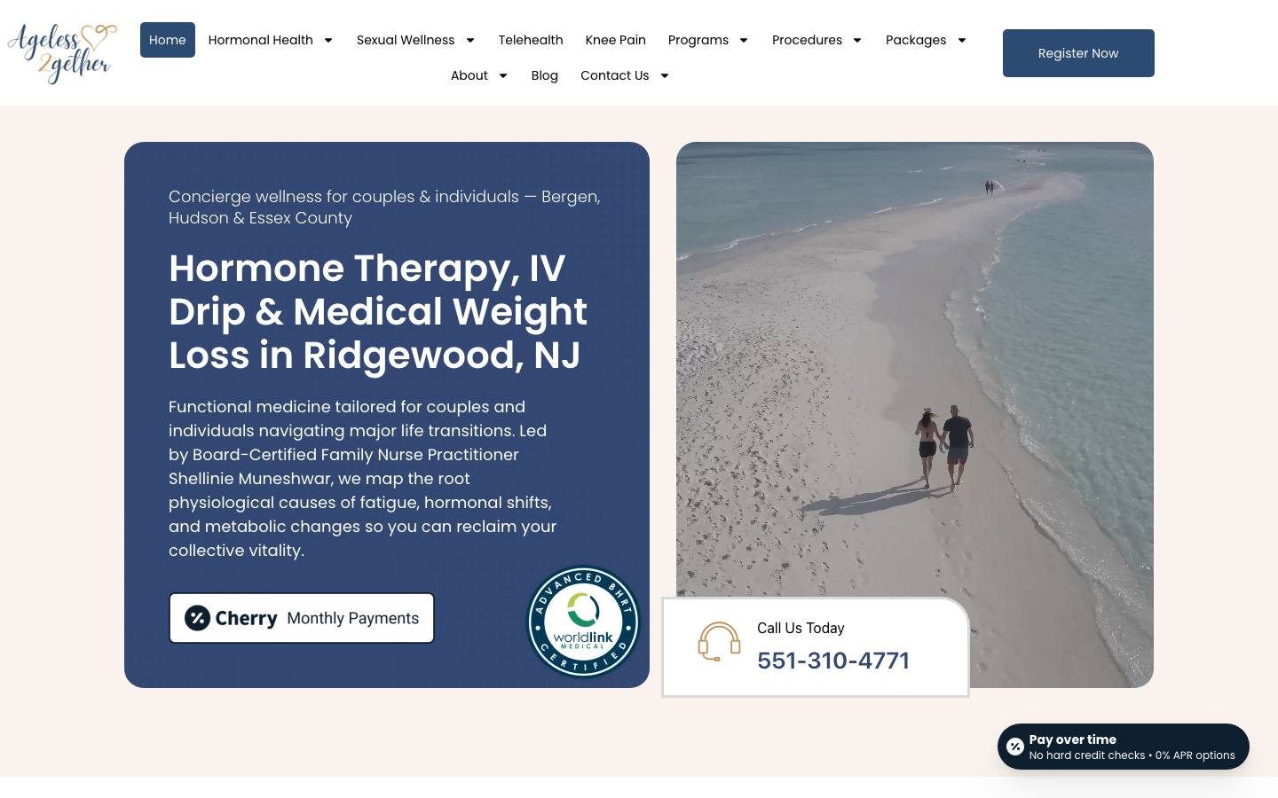 ageless2gether.com homepage at 1440px