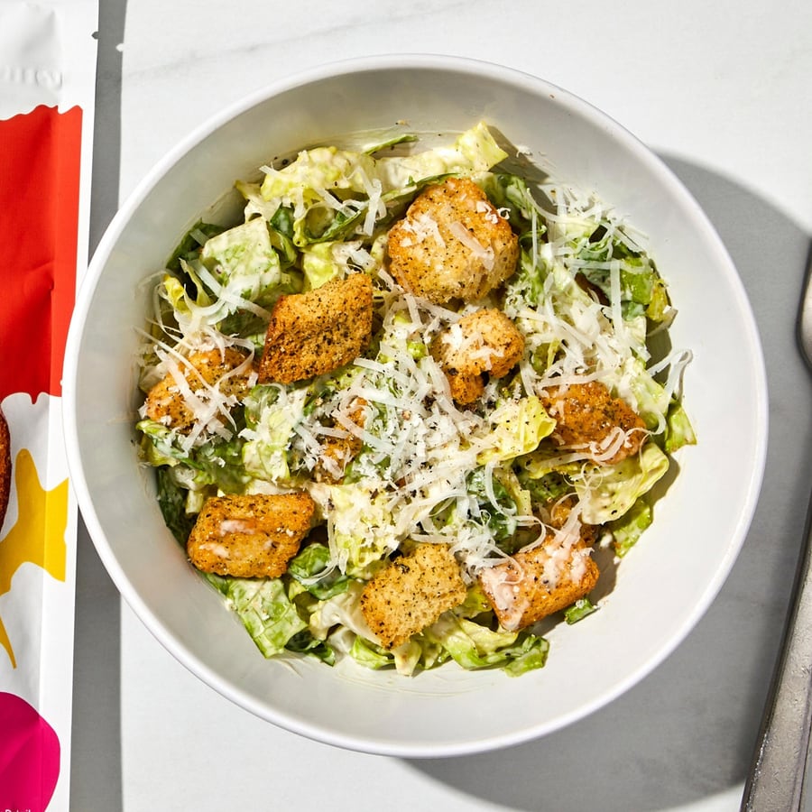 Caesar salad with Mambo Italiano croutons