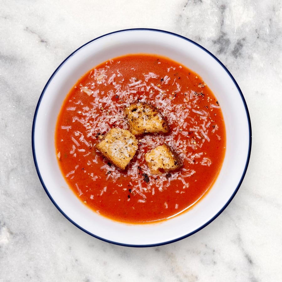 Tomato soup with croutons