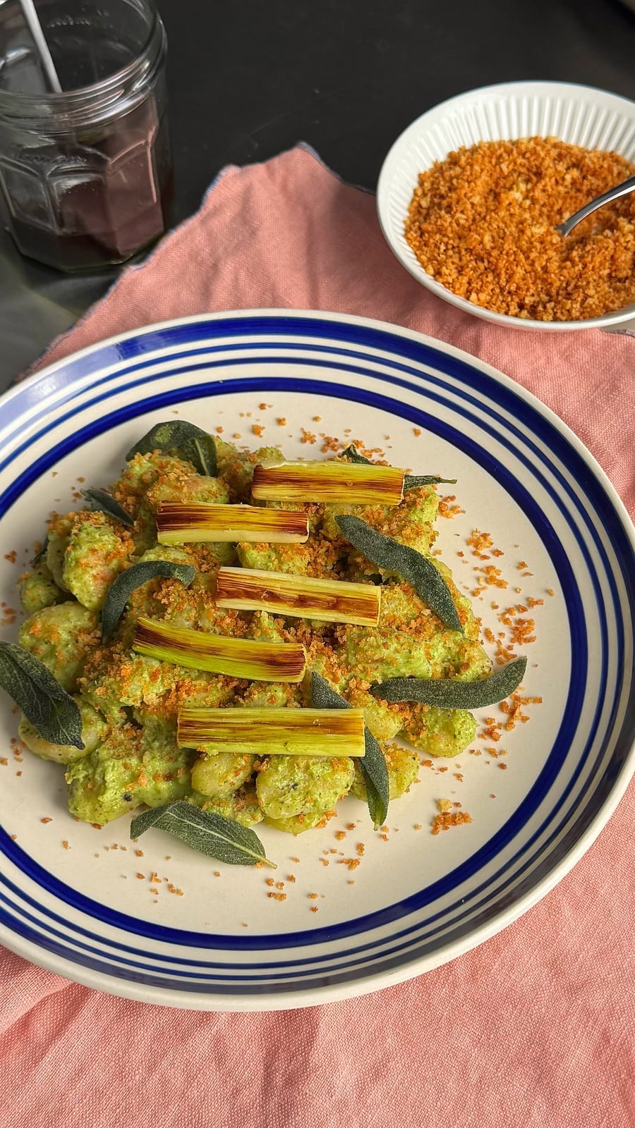 Four herb leek gnocchi