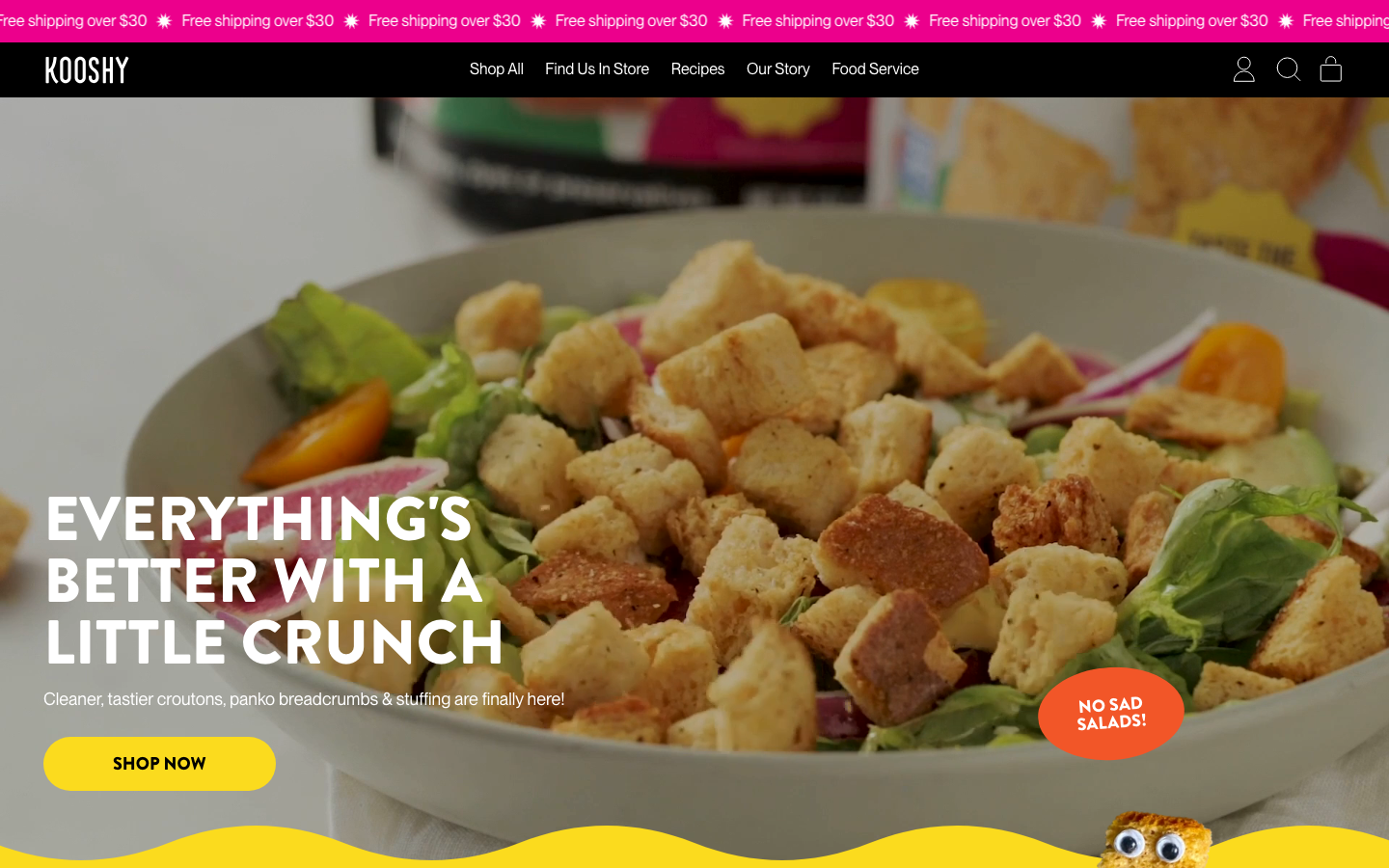 Kooshy homepage at 1440px
